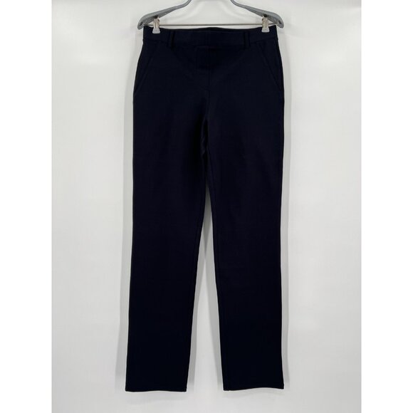 Quince Black Ponte Pants - Straight Leg - Faux Pockets - M Petite - 28" - NWOT - Picture 2 of 5